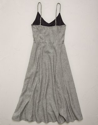 AE77 Linen-Blend Slip Dress