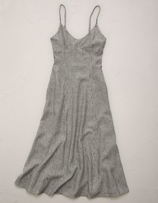 AE77 Linen-Blend Slip Dress
