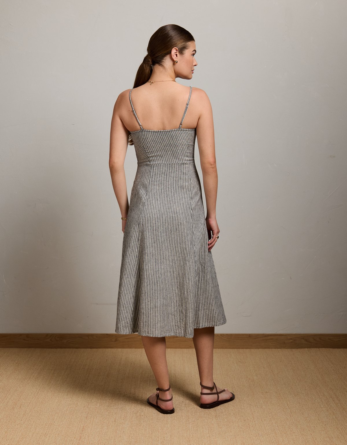 AE77 Linen-Blend Slip Dress - image 2
