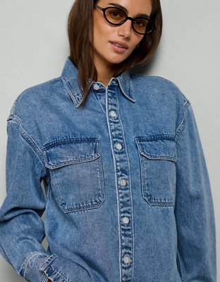 AE77 Perfect Denim Shacket