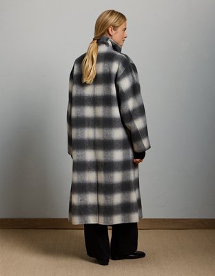 AE77 Premium Plaid Wrap Coat