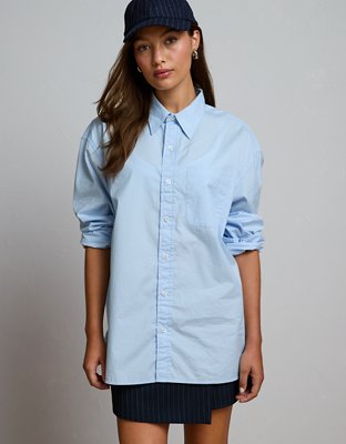 AE77 Premium Oversized Poplin Boyfriend Shirt