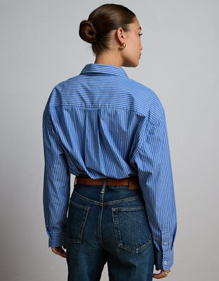 AE77 Premium Oversized Poplin Boyfriend Shirt