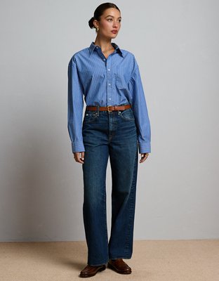 AE77 Premium Oversized Poplin Boyfriend Shirt