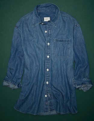 AE77 Premium Denim Boyfriend Shirt