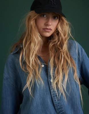 AE77 Premium Denim Boyfriend Shirt