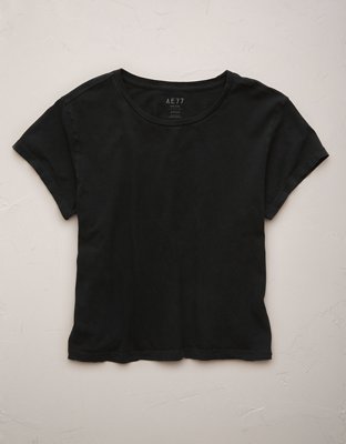 AE77 Premium Boxy Cropped Crewneck Tee