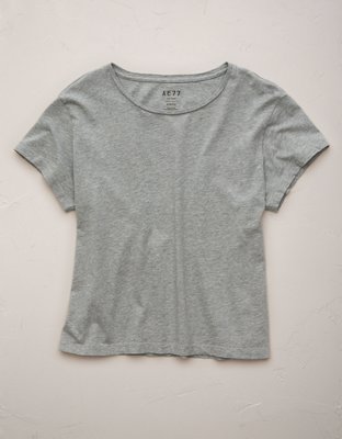 AE77 Premium Boxy Cropped Crewneck T-Shirt