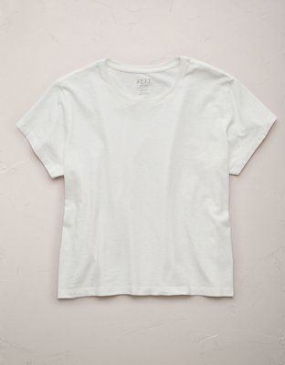 AE77 Premium Boxy Cropped Crewneck T-Shirt