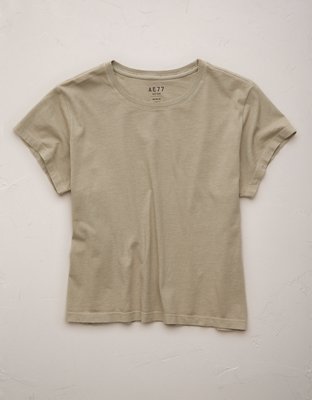 AE77 Premium Boxy Cropped Crewneck T-Shirt