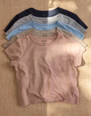 AE77 Premium Boxy Cropped Crewneck T-Shirt