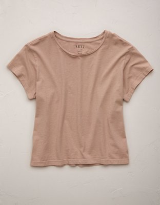 AE77 Premium Boxy Cropped Crewneck T-Shirt