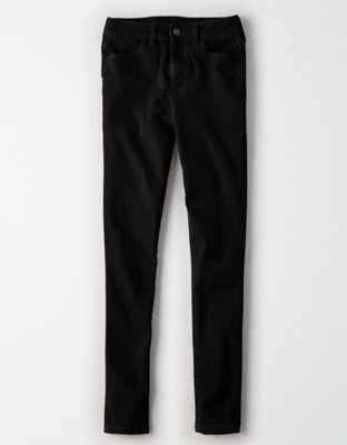 american eagle black ripped jeggings