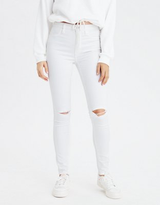 high waisted white jeggings