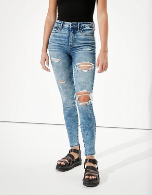american eagle black ripped jeans