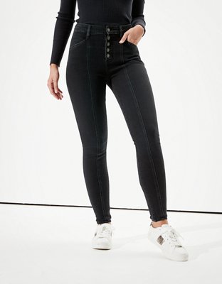 Buy American Eagle Women Black Dream High-Waisted Jegging at