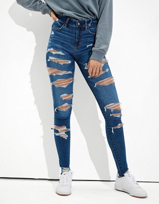 AE Ne(x)t Level Ripped Super High-Waisted Jegging, 56% OFF