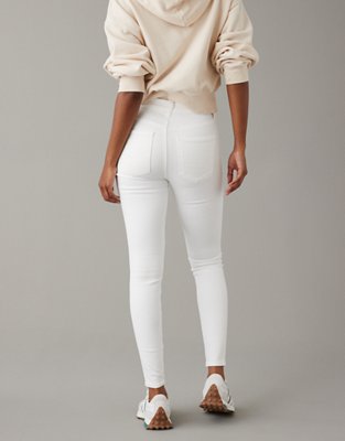 american eagle white high waisted jeans