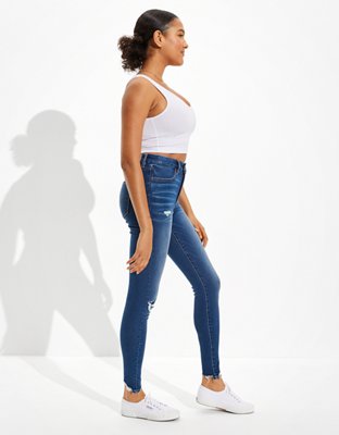 Женские джинсы American Eagle AE Forever Soft Patched Super High-Waisted Jegging — фото 4