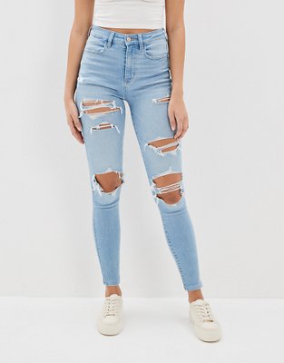 american eagle light wash ripped jeans