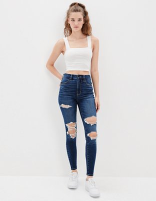 american eagle jeans black ripped