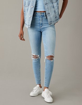 Aeo AE Denim X High-Waisted Jegging  Cute ripped jeans, Women jeans,  Ripped jeans outfit