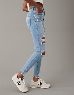 Женские джинсы American Eagle AE Next Level Ripped Super High-Waisted Jegging — фото 4