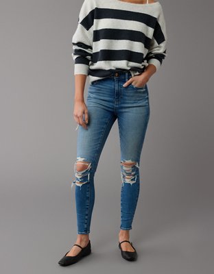 AE Next Level Super High-Waisted Ripped Jegging