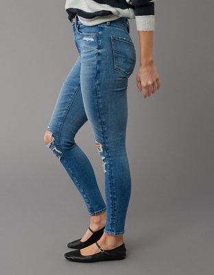 AE Next Level Super High-Waisted Ripped Jegging