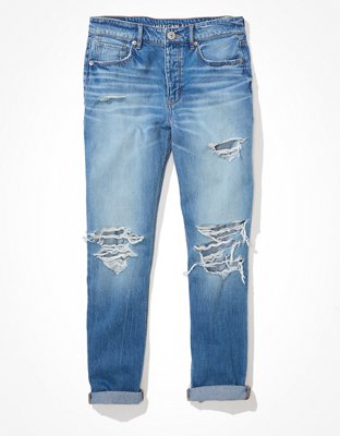 Basic Blue Jeans – American Eagle feminino jeans rasgado de cintura baixa  Tomgirl US 20 REGULAR azul - Summer Fashion