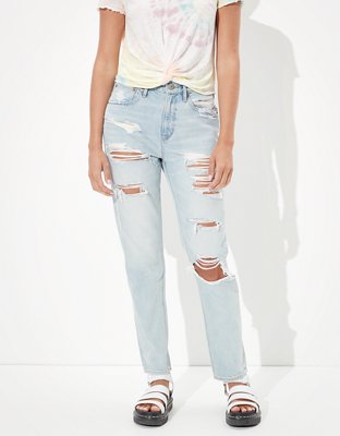 ripped jeans front and back american eagle
