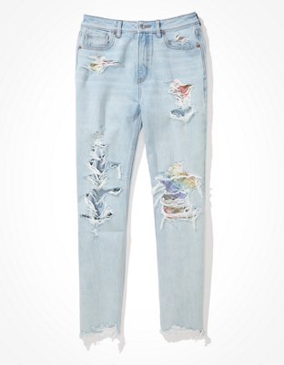 AE Pride Patched Mom Jean