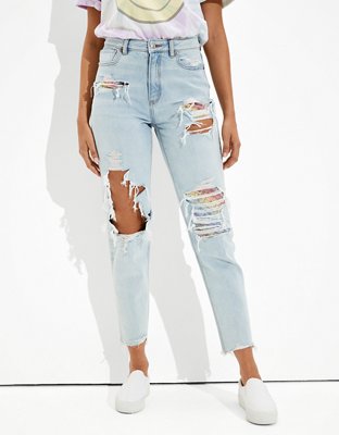 AE Pride Patched Mom Jean