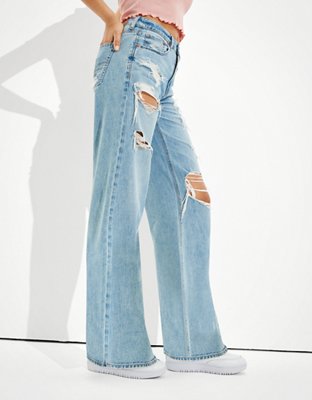 AE Ripped Super High-Waisted Baggy Wide-Leg Jean