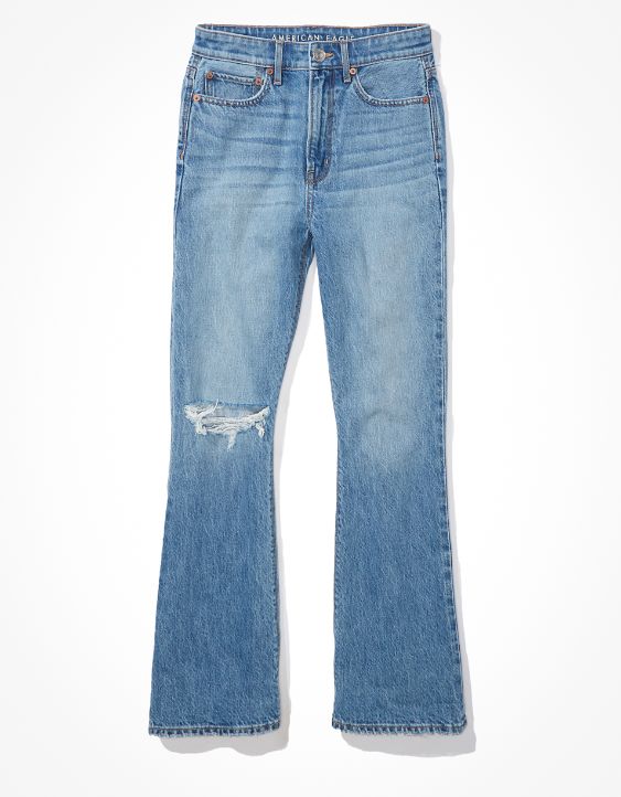 AE Highest Waist '90s Flare Jeans con rasgados