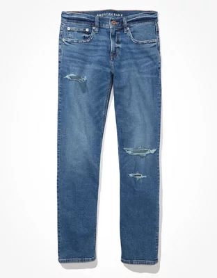 AE Stretch Ripped Low-Rise '90s Straight Jean