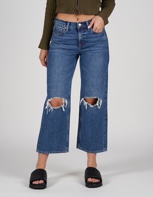 AE Dreamy Drape Ultra Wide-Leg Super High-Waisted Ripped Jean