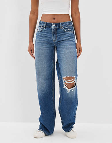 AE Ripped Low-Rise Baggy Wide-Leg Jean
