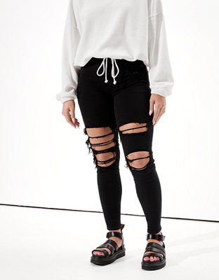 Ohnana - Side Lace-Up Skinny Jeans