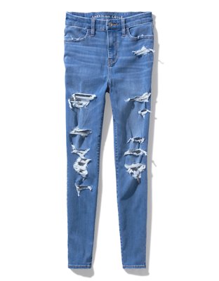 Женские джинсы American Eagle AE Ne(x)t Level Ripped Curvy High-Waisted Jegging — фото 3