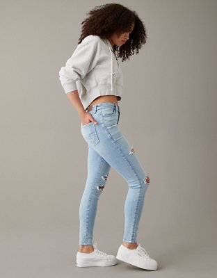 AE Next Level Curvy High-Waisted Ripped Jegging