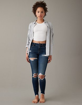 AE Next Level Curvy High-Waisted Ripped Jegging