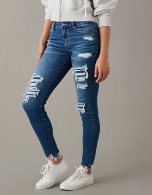 American Eagle AEO High Rise Skinny Jegging Blue Jeans Women's