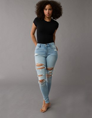 AE Next Level Curvy High-Waisted Ripped Jegging