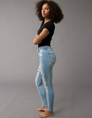 AE Next Level Curvy High-Waisted Ripped Jegging