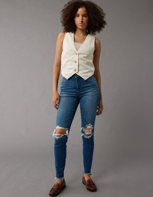 AE Next Level Curvy Ripped High-Waisted Jegging