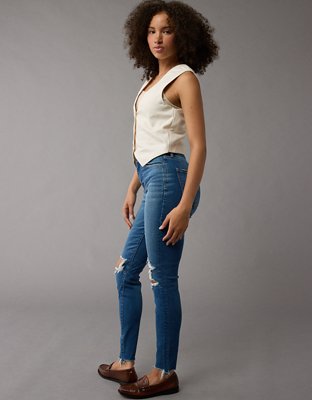 AE Next Level Curvy Ripped High-Waisted Jegging