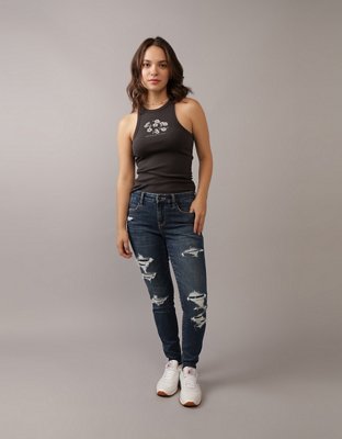 AE Next Level Curvy High-Waisted Ripped Jegging