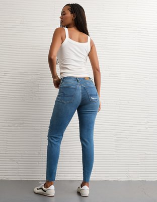 Jegging Femme American Eagle Destroyed Taille Haute - Taille 4R, Super Stretch, Occasion En Excellent état