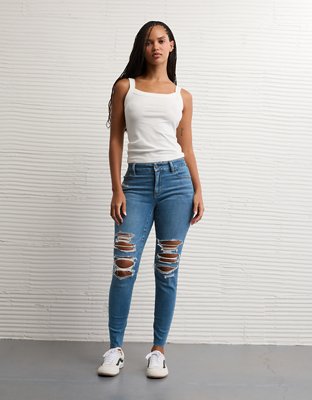 AE Next Level Curvy Ripped High-Waisted Jegging
